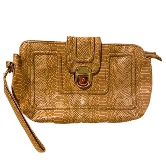 Women's Wristlet Faux Snake Skin Clutch Wallet with‎ Zipper Pocket Pouch - Picture 1 of 9